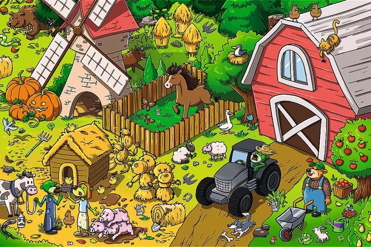 Puzzle TREFLÍCI à la ferme 60 pièces