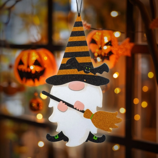 Décoration d'Halloween suspendue en forme de lutin, en mousse, 44 × 26 cm