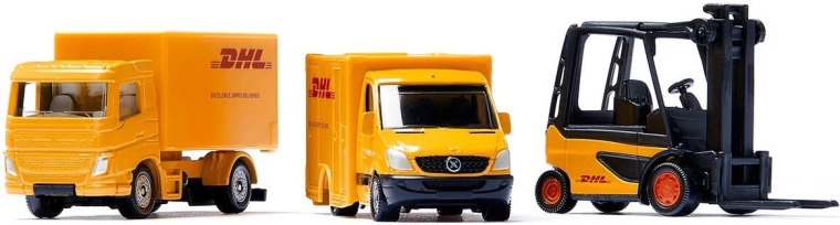 Véhicules détaillés au design DHL