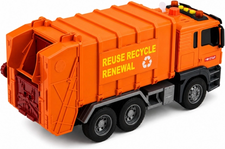 Benne basculante relevable et commande par levier