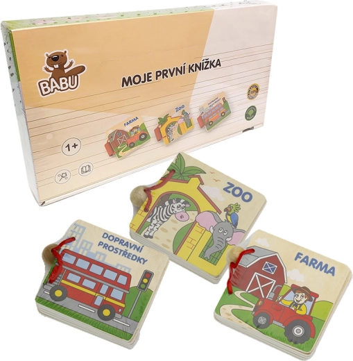 Babu livre en bois pour les tout-petits (3 motifs)