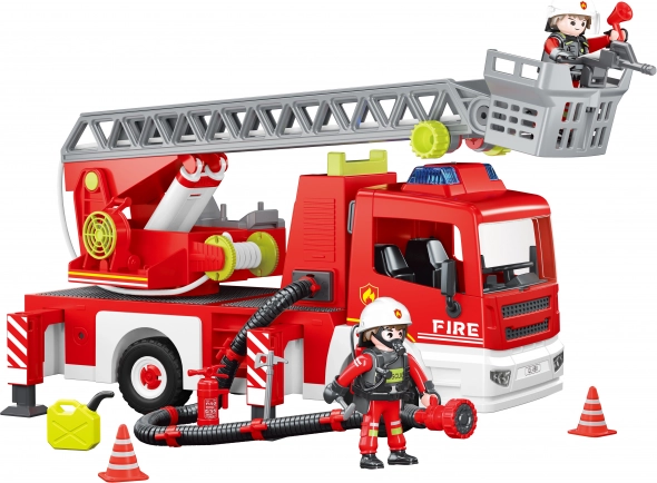 Camion de pompier avec échelle coulissante construction