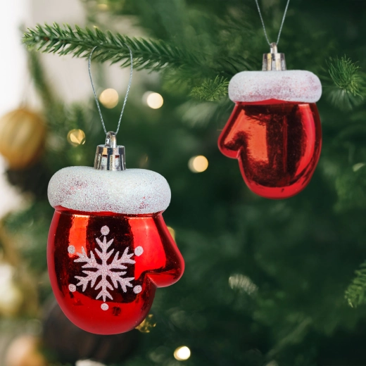 Décoration de Noël en forme de moufles d'hiver 7,2 × 5 cm – 2 pièces