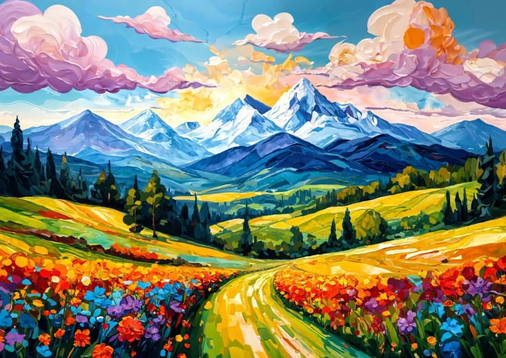 Puzzle Enjoy Vallée fleurie 1000 pièces