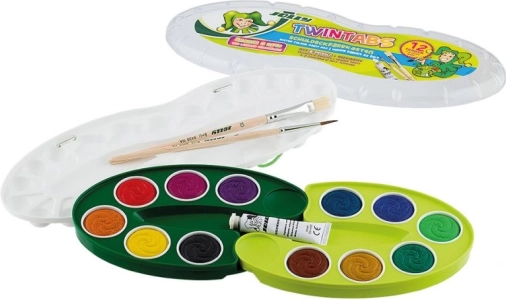 Peintures à l'eau avec palette et pinceaux pour enfants