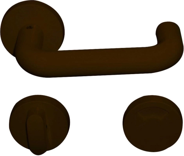 Poignée de porte WC avec indicateur, marron, plastique