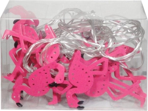 Guirlande lumineuse métallique colorée en forme de flamants roses