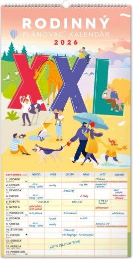 Calendrier mural Planificateur familial XXL 2026