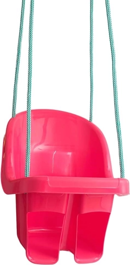Balançoire suspendue pour enfants Tega rose avec dossier haut