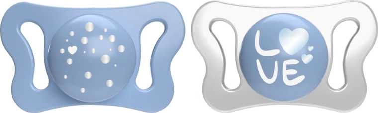 Chicco Physioforma Micro sucette en silicone 0–2 mois pour garçons, 2 pcs