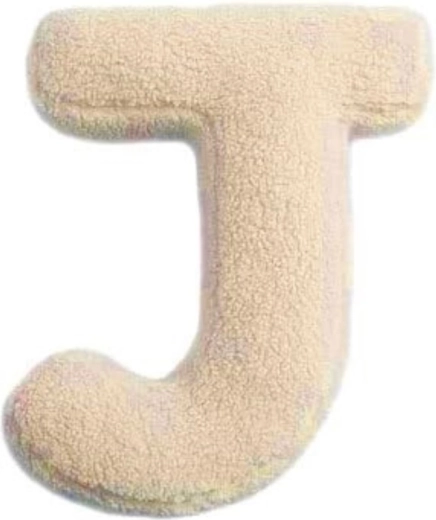 Lettre en peluche Mealini J crème - 1 pièce