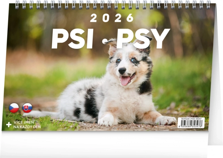 Calendrier de bureau Chiens 2026