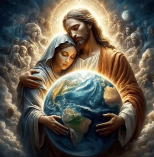 Norimpex peinture par numéros Protection divine au-dessus du globe terrestre 40 × 50 cm