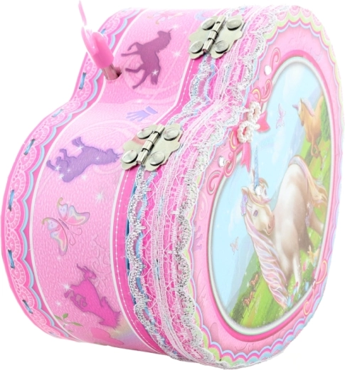 Design romantique en forme de cœur avec licornes