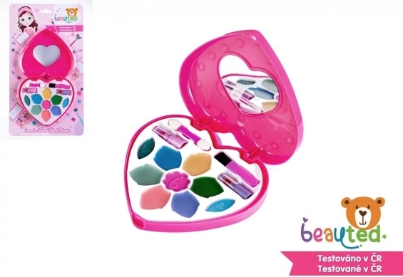 Ensemble de maquillage pour enfants Beauted en forme de cœur avec miroir