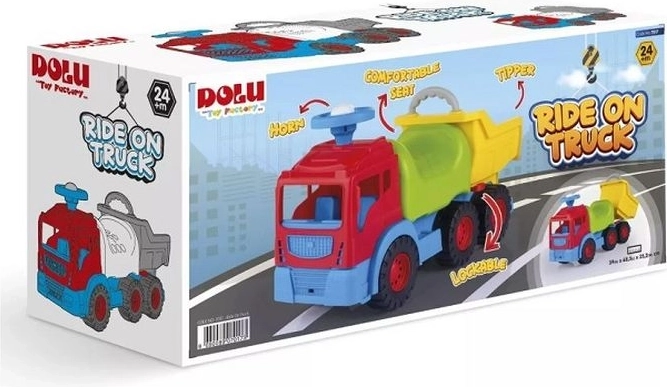 Camion benne porteur Dolu pour enfant avec volant