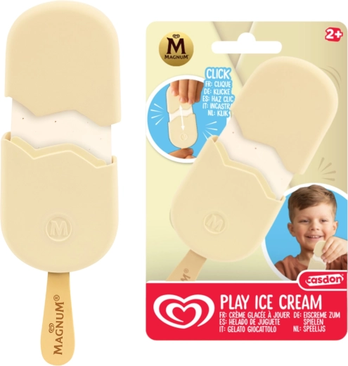 Casdon Magnum Classic White – esquimau jouet sur bâtonnet avec enrobage de chocolat blanc