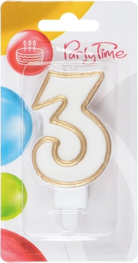 Bougie d’anniversaire chiffre 3 dorée