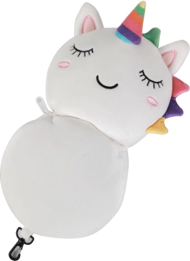 Coussin de voyage avec masque de sommeil licorne