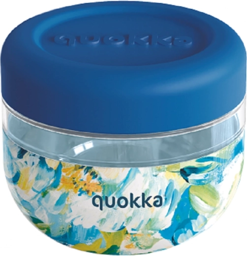 Boîte alimentaire Quokka Bubble Blue Peonies bleue 500 ml
