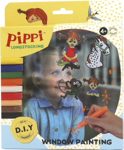 Pippi Langstrumpf – kit créatif de peinture et de décoration de fenêtres