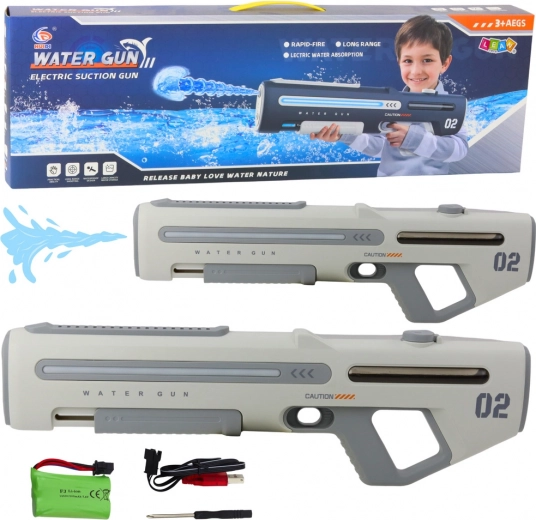 Pistolet à eau électrique automatique gris et blanc 62 cm