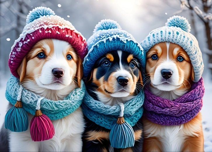 Puzzle Chiens en hiver 300 pièces BLUEBIRD