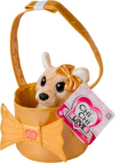 Chi Chi Love Shimmer chien en peluche dans un sac