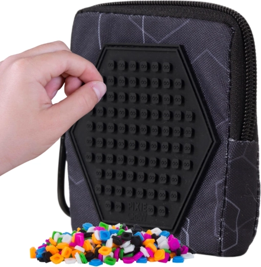Étui carré Pixie Crew noir Hexa avec pixels