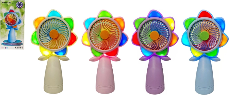 Mini-ventilateur lumineux LED en forme de fleur