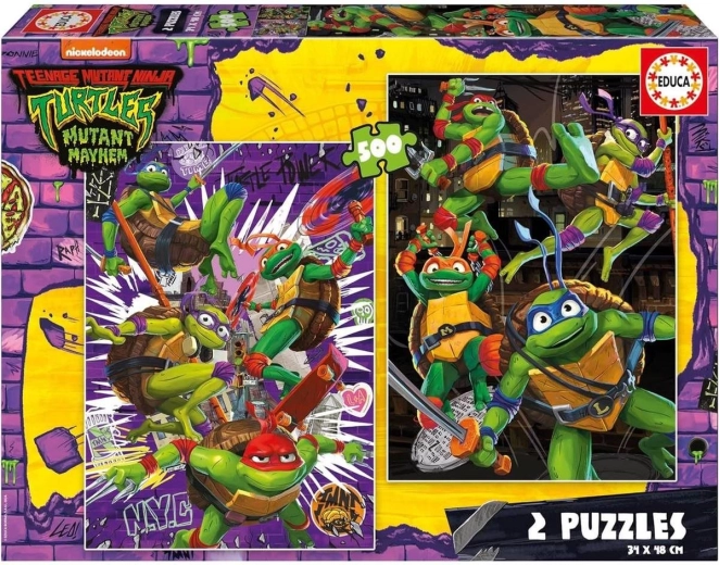 Puzzle Tortues Ninja 2×500 pièces