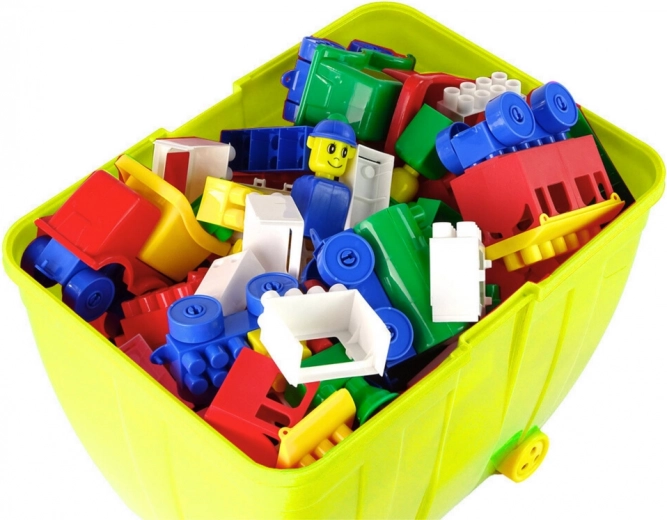 Grande boîte de blocs colorés K2 280 pièces jaune