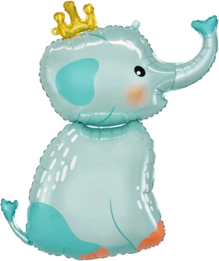 Ballon en feuille éléphant avec couronne