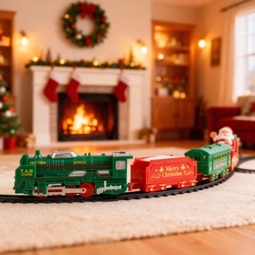 Train avec des wagons de Noël