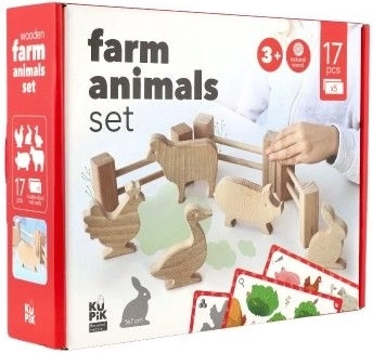 Ferme créative avec 17 pièces en bois