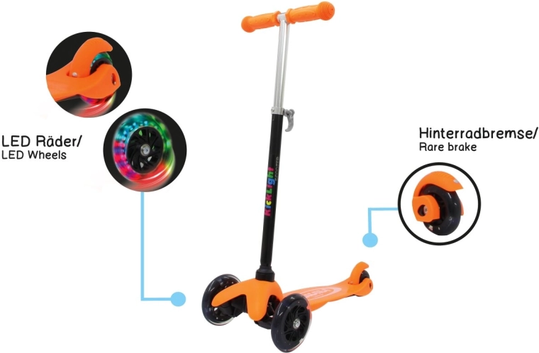 Trottinette enfant à trois roues Jamara Kick Light orange
