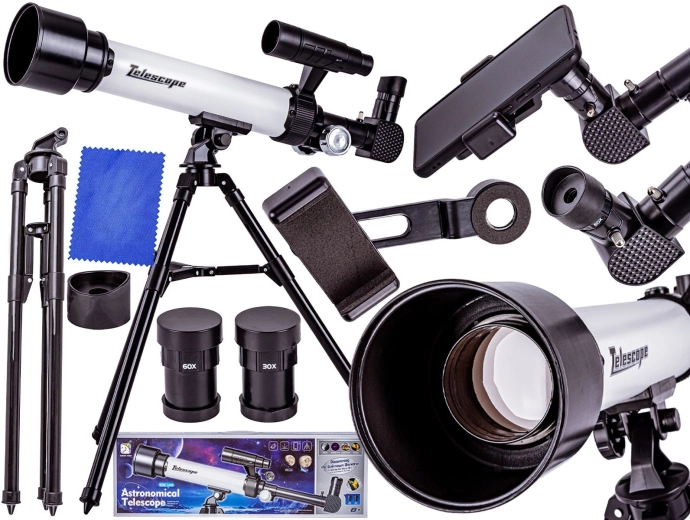 Télescope astronomique avec trépied pour débutants et accessoires