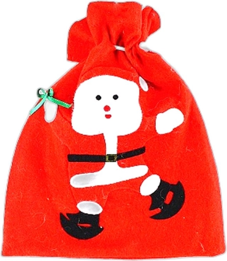 Sachet cadeau de Noël en feutre rouge - 1 pièce