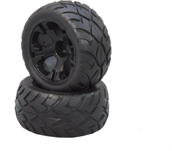 Roue noire avec pneu pour modèles 1:10 Cocoon, Splinter et Lextron - 1 pièce