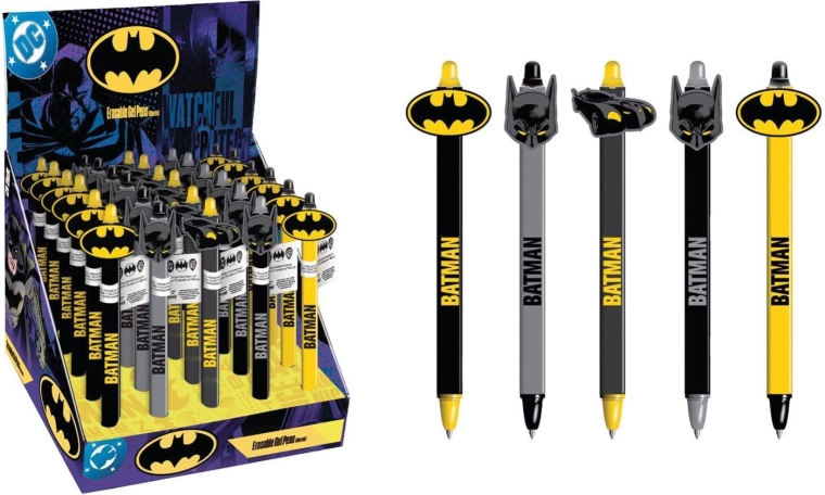 Stylo effaçable Batman avec topper 3D 11 cm