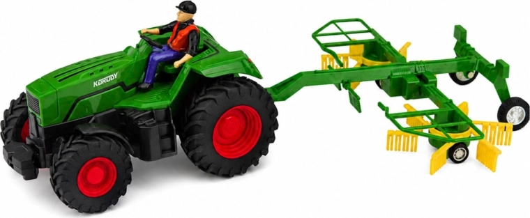 Ensemble réaliste tracteur + andaineur