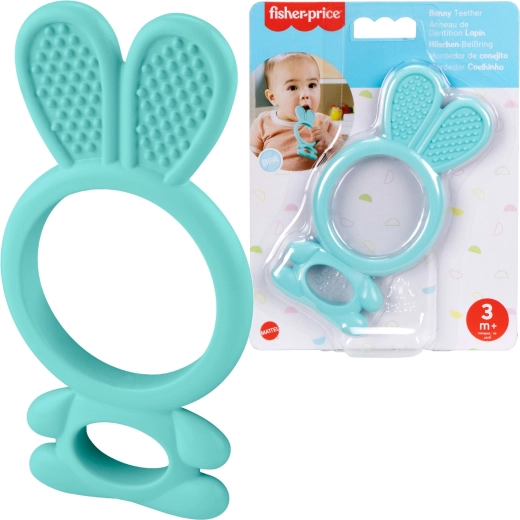 Fisher-Price anneau de dentition souple pour bébés – lapin bleu