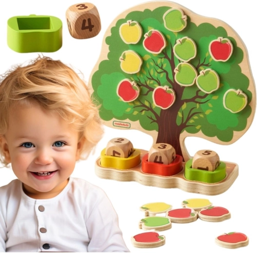 Masterkidz – arbre à pommes en bois pour apprendre à compter