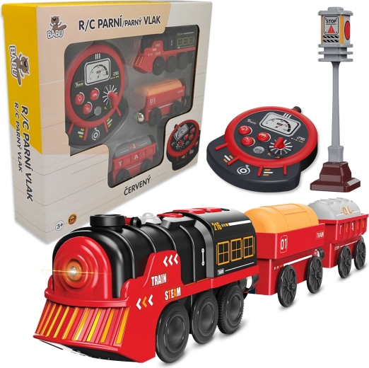 BABU train à vapeur RC rouge