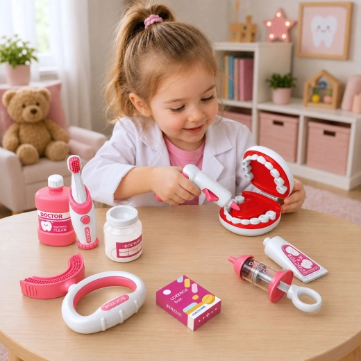 Amusement interactif : vibrations, eau et « dentifrice »