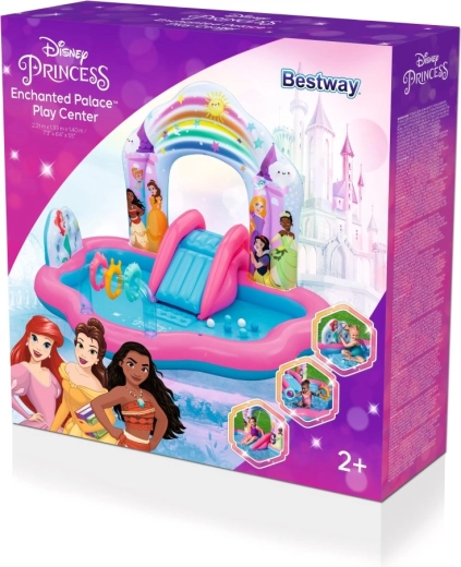 Centre de jeux gonflable Disney Princess avec toboggan et douchette