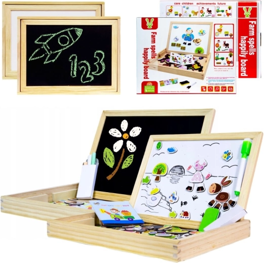 Table éducative multifonction en bois 2-en-1 - 1 pièce