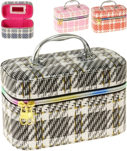 Valisette cosmétique enfant ADAR avec miroir intégré et fermeture éclair, taille S - 1 pièce