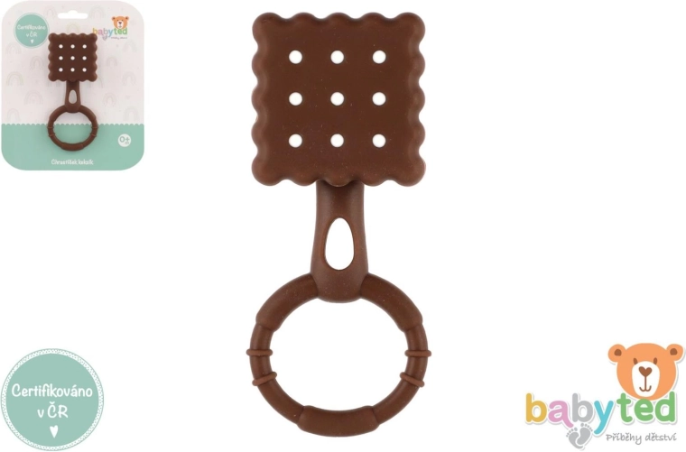 Hochets et anneau de dentition en silicone biscuit BabyTed 0m+