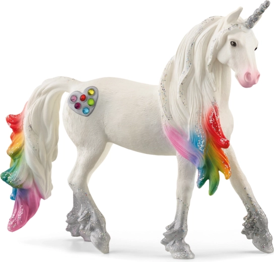 Schleich bayala étalon licorne arc-en-ciel avec petits cœurs